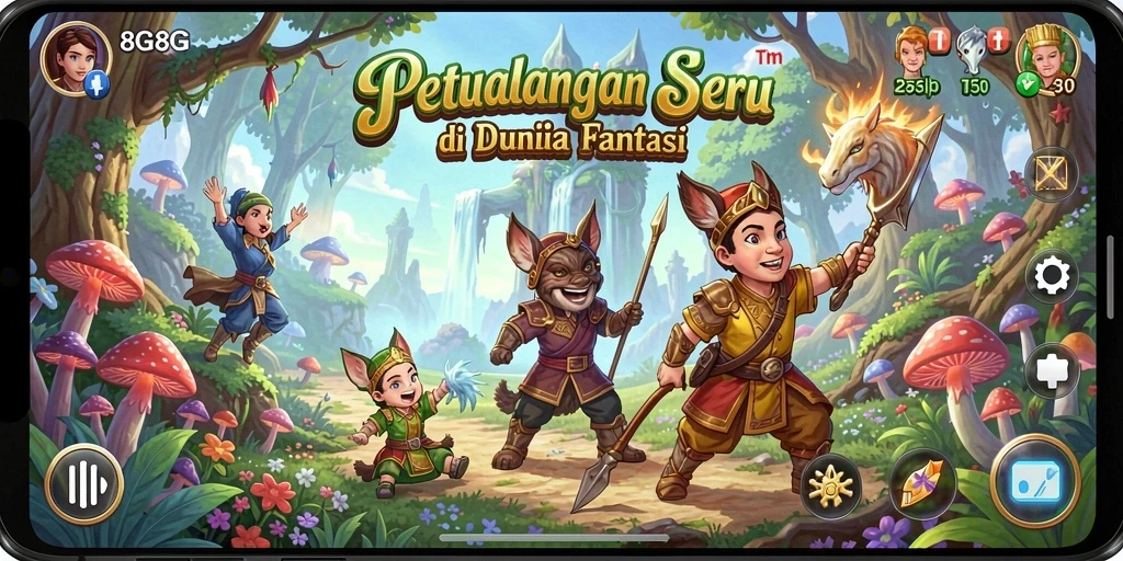 Tangkapan layar dari gameplay petualangan seru di 8G8G.