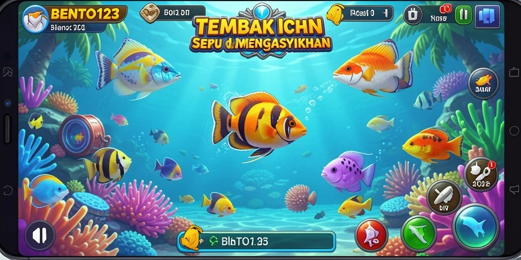 Tangkapan layar dari gameplay seru BENTO123 saat menangkap ikan.