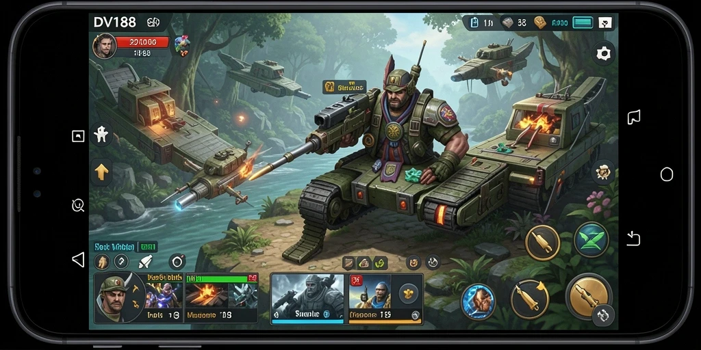 Tampilan gameplay strategis dalam DV188 yang mendebarkan.
