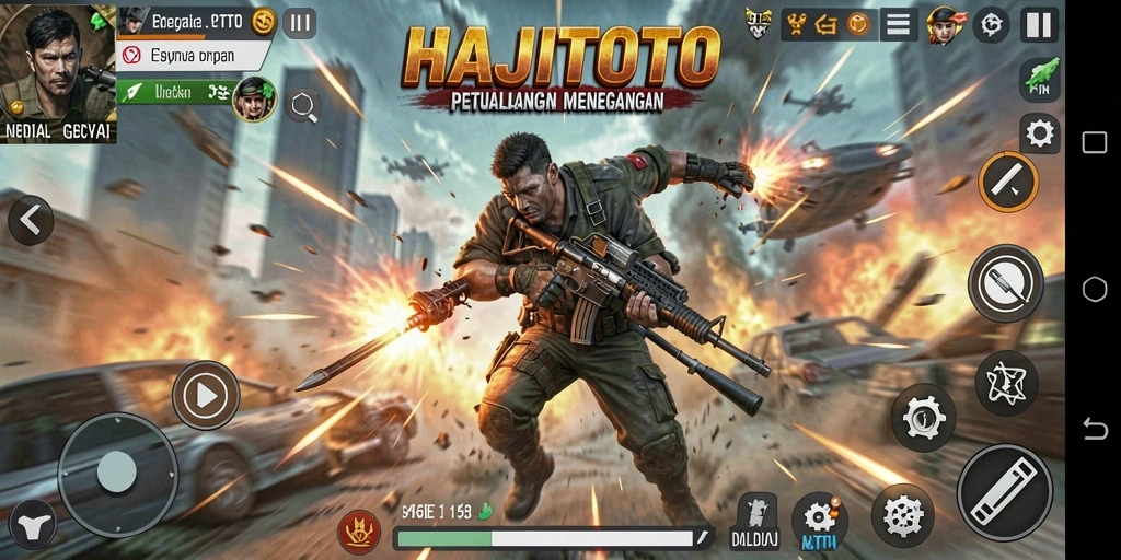 Tampilan aksi memukau dari gameplay <strong>HAJITOTO</strong> saat bertarung.