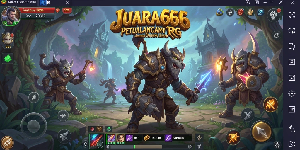 Gameplay JUARA666 yang menarik dengan pertarungan RPG yang mendebarkan.