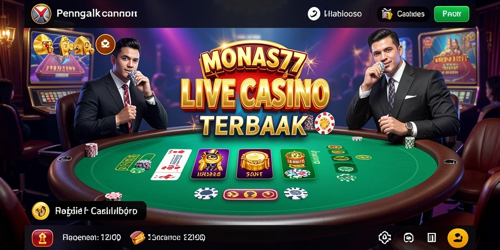 Screenshot gameplay Live Casino MONAS77 dengan dealer profesional.