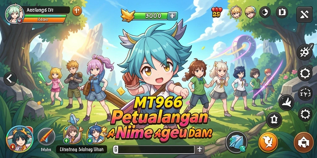 Tampilan menarik dari gameplay seru MT966 dengan karakter Anime.