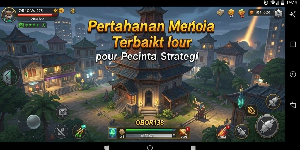 Tampilan permainan OBOR138 yang menegangkan dan penuh aksi Tower Defense.