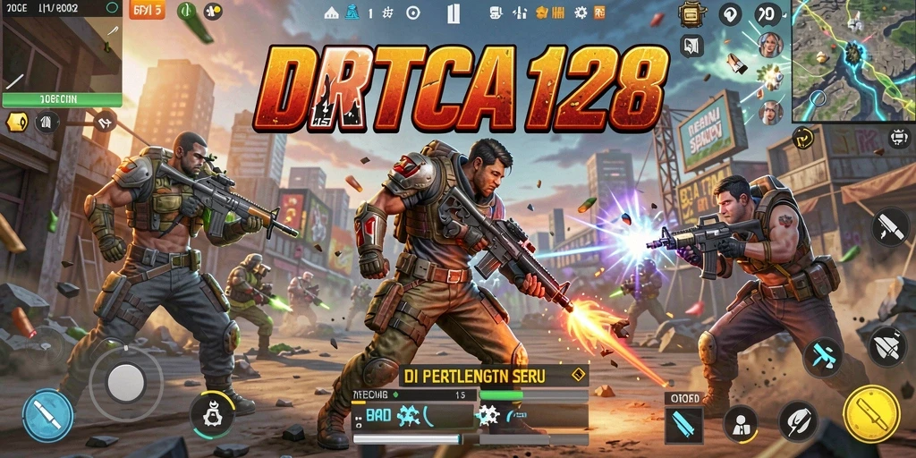 Menampilkan aksi seru dalam permainan Battle Royale yang penuh tantangan.